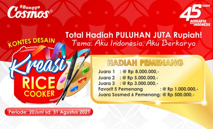 Lomba Desain Kreasi Rice Cooker Cosmos Berhadiah Puluhan Juta Rupiah