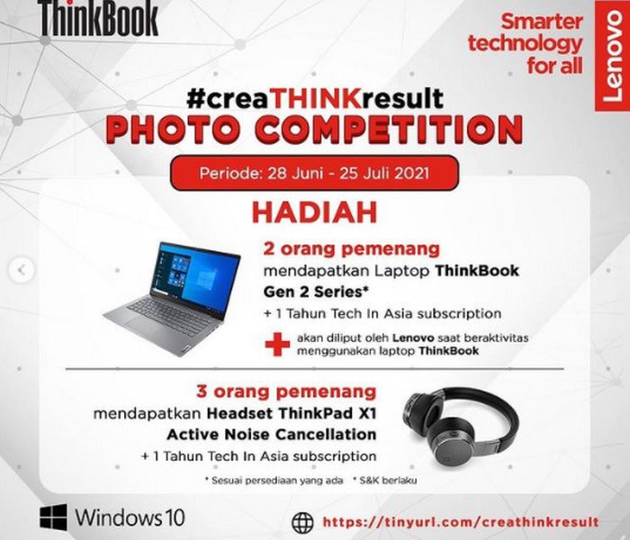 Lomba Foto CreaThink Result Berhadiah 2 Laptop Lenovo ThinkBook Gen 2