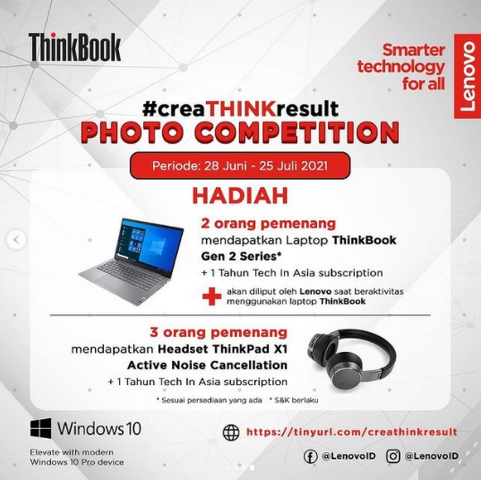 Lomba Foto CreaThink Result Berhadiah 2 Laptop Lenovo ThinkBook Gen 2