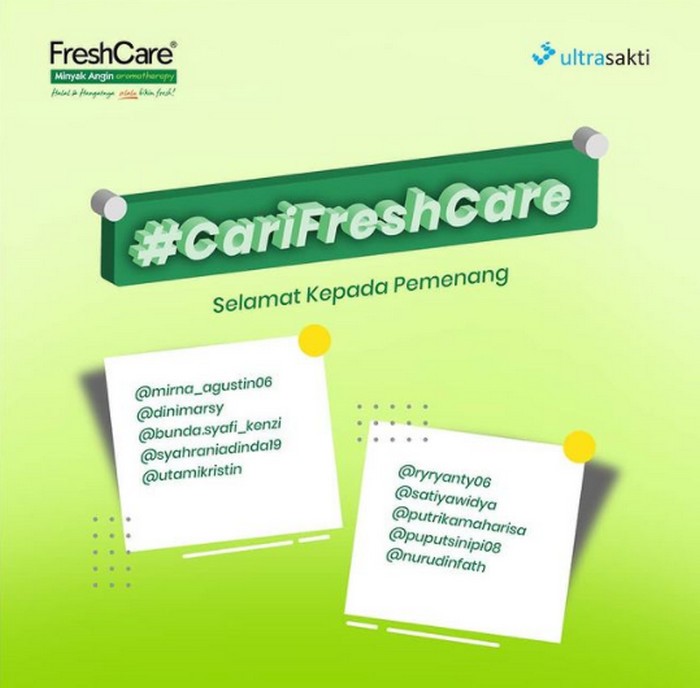 Selamat Kepada Para Pemenang Kuis Cari FreshCare