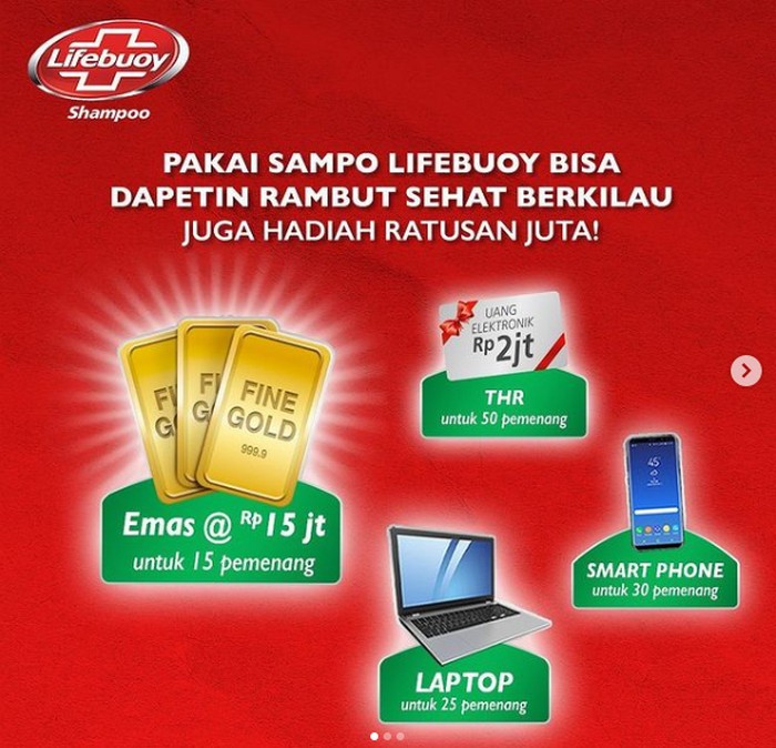Undian Sampo Lifebuoy Berhadiah Emas, Laptop, Smartphone & Gopay