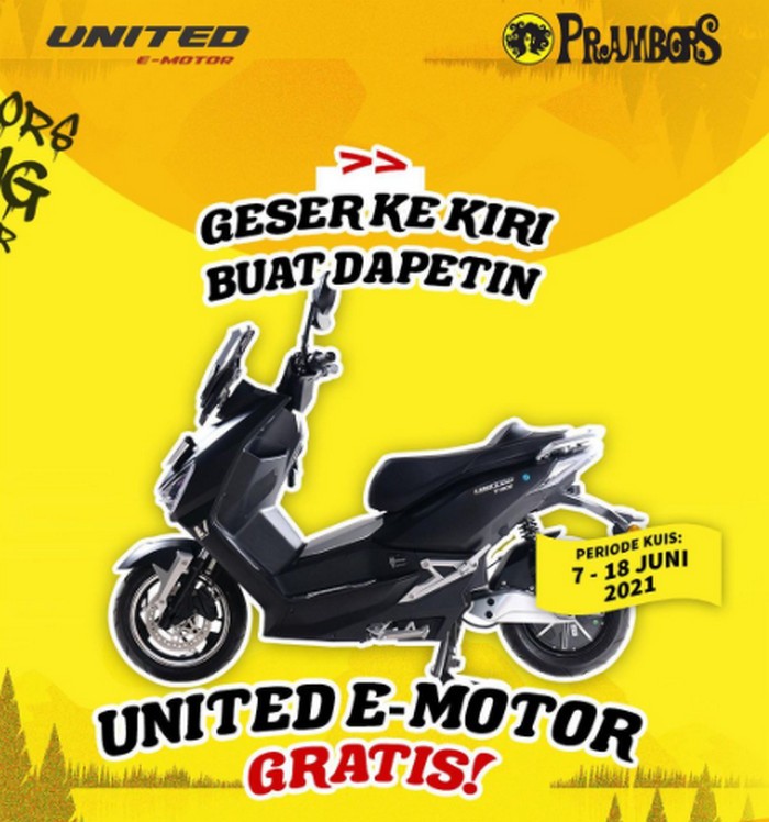 Undian Ultah Prambors FM ke-50 Berhadiah Motor Listrik United E-Motor