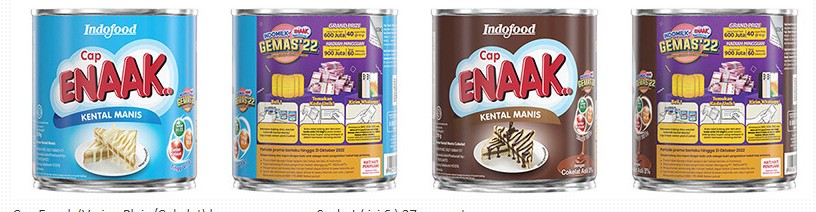 Cap Enaak (Varian Plain/Cokelat) kemasan Kaleng 370 gram