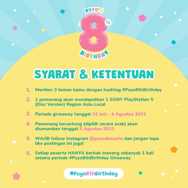 Giveaway Puyo 8th Birthday Berhadiah SONY Playstation 5