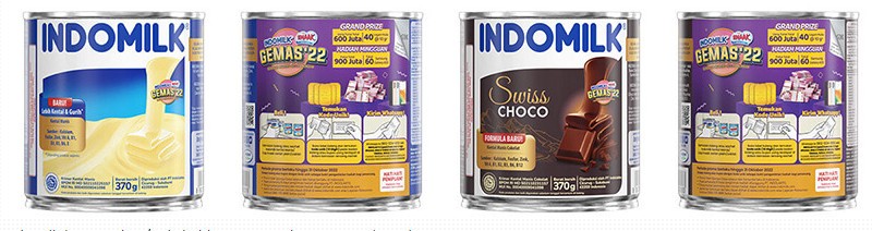 Indomilk (Varian Plain/Cokelat) kemasan Kaleng 370 gram