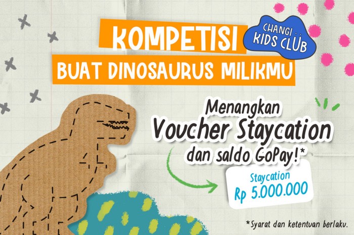 Lomba Buat Dinosaurus Berhadiah Voucher Staycation & Gopay Jutaan