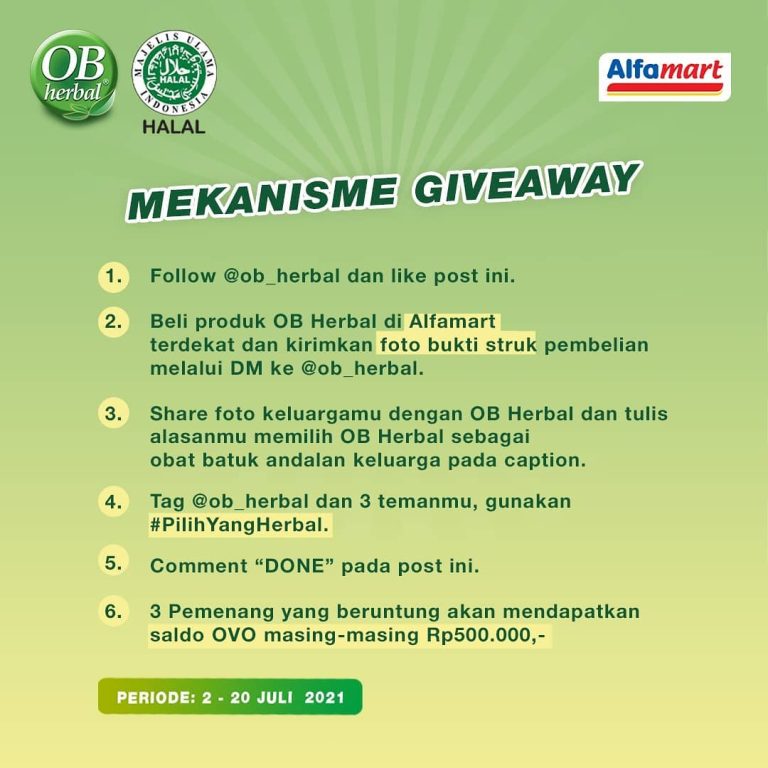 Lomba Foto Alasan Pilih OB Herbal Berhadiah Saldo OVO Total Rp. 1.5 Juta