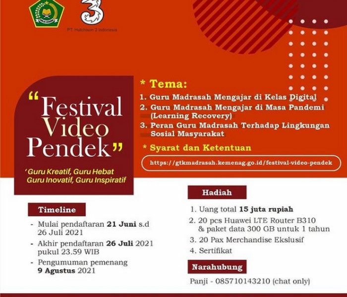 Lomba Video Pendek GTK Madrasah Berhadiah Jutaan Rupiah