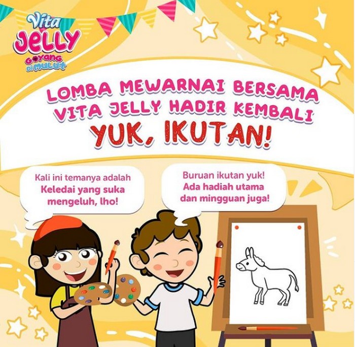 Raih Hadiah Jutaan Rupiah Dengan Ikut Lomba Mewarnai Keledai Vita Jelly