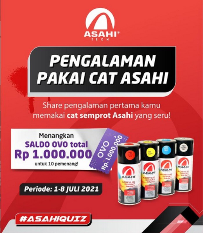 Share Pengalaman Pakai Cat Asahi Berhadiah Saldo OVO Total Rp. 1 Juta