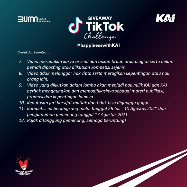 TikTok Challenge Happiness With KAI Hadiah Total 7 Juta Rupiah (1)