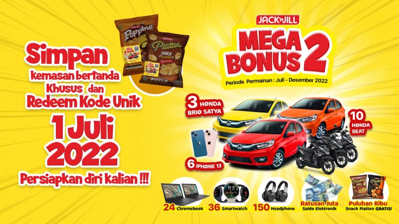 Undian Jack 'n Jill Mega Bonus 2 Berhadiah 3 Mobil Honda Brio Satya