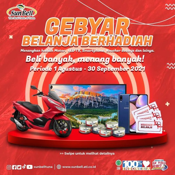 Undian Sun Bell Gebyar Belanja Berhadiah Motor, LED TV, Smartphone, dll