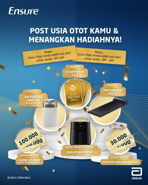 Cek Usia Otot, Bisa Dapat Hadiah Logam Mulia, Walking Pad dan lainnya (2) Cek Usia Otot, Bisa Dapat Hadiah Logam Mulia, Walking Pad dan lainnya