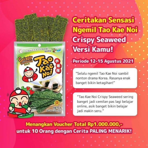 Giveaway Cerita Senasi Ngemil Tao Kae Noi Hadiah Voucher Total 1 Juta