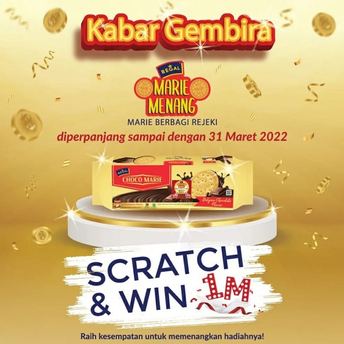 Gosok Kupon Regal Choco Marie Berhadiah Mobil, Motor, Smartphone