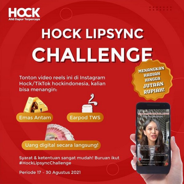 Hock Lipsync Challenge Berhadiah Emas, Uang Digital & Earpod TWS