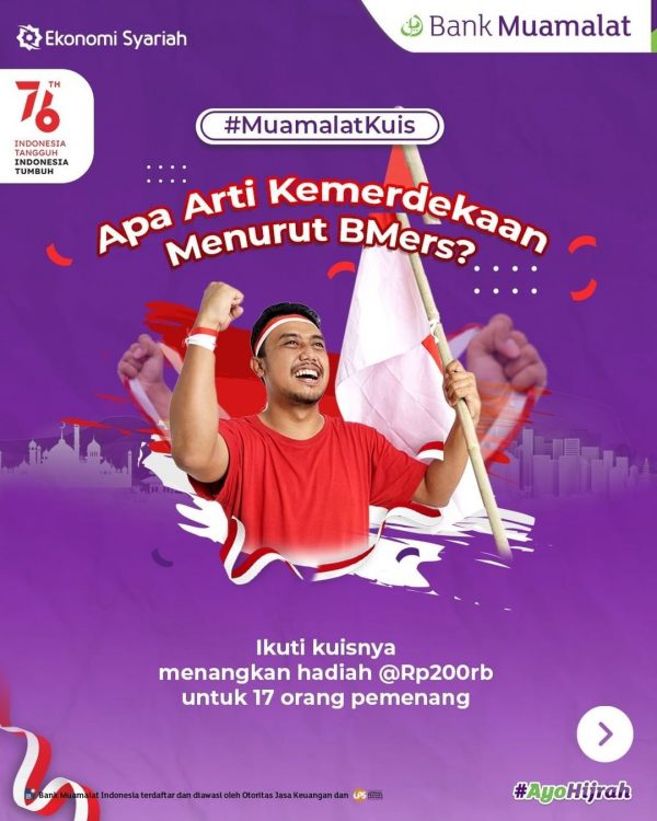 Kuis Arti Kemerdekaan Berhadiah Saldo Bank Muamalat Total 3.4 Juta