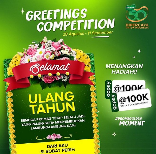 Kuis Ucapan Ultah Promag 50th Berhadiah Gopay Total 500.000