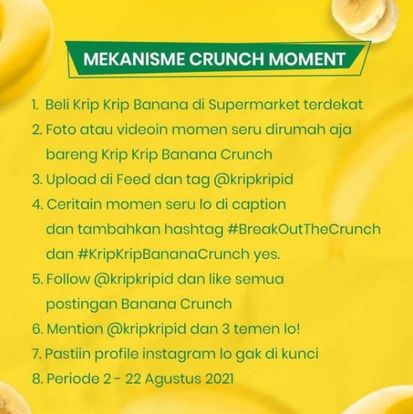 Lomba Crunch Moment Krip Krip Berhadiah E-Wallet Untuk 31 Pemenang