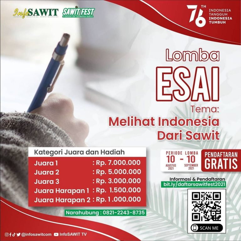 Lomba Esai Sawit Fest Total Hadiah 76 Juta