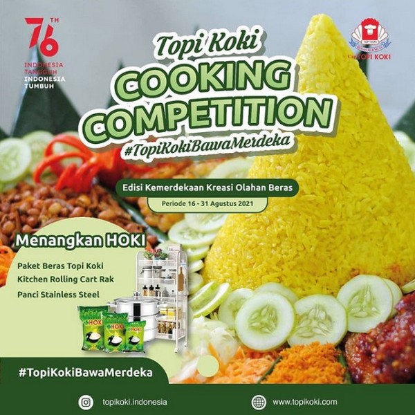 Lomba Masak Topi Koki Bawa Merdeka Berhadiah Rak Dapur, Panci & Beras