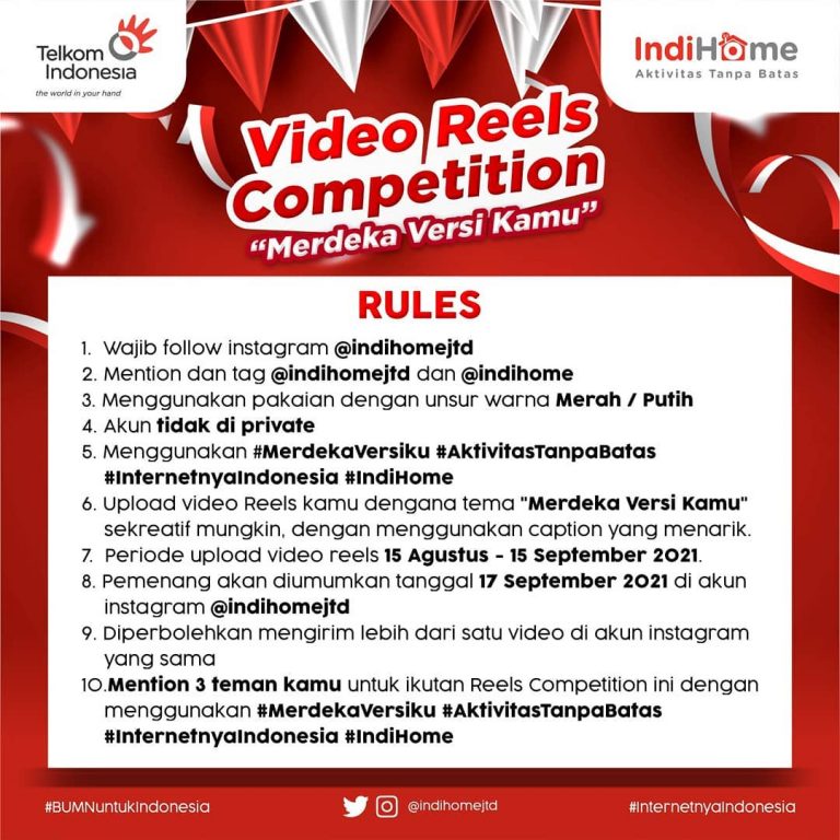 Lomba Video Reels Merdeka versi Kamu Total Hadiah 1.5 Juta Rupiah