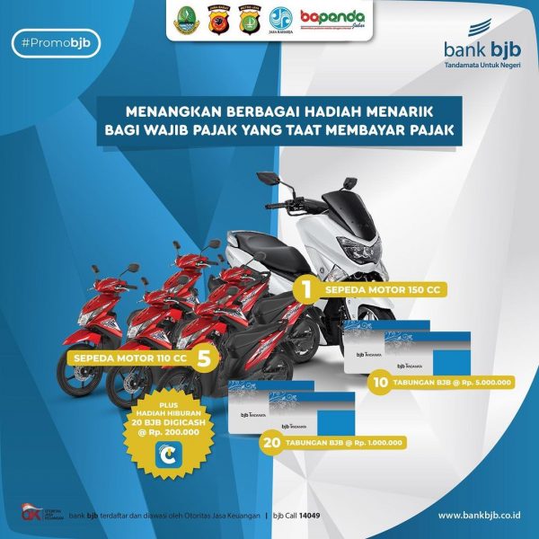 Promo Pajak Kendaraan Jawa Barat Berhadiah Motor & Tabungan Bjb