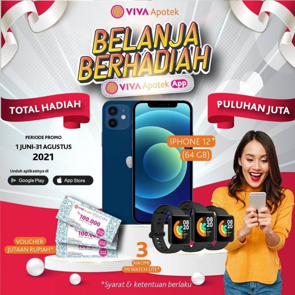 Promo Undian Belanja Viva Apotek App Berhadiah iPhone 12, Mi Watch, dll