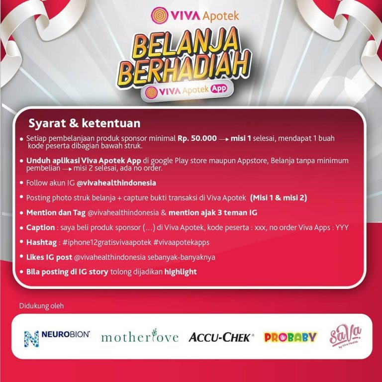 Promo Undian Belanja Viva Apotek App Berhadiah iPhone 12, Mi Watch, dll