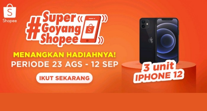 TikTok Challenge Super Goyang Shopee Hadiah 3 unit iPhone 12