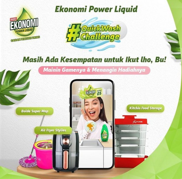 Game Filter Quick Wash Berhadiah Air Fryer, Food Storage & Super Mop