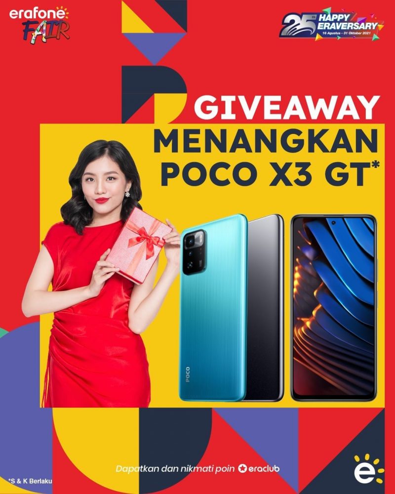 Giveaway Erafone Fair Berhadiah Smartphone POCO X3 GT