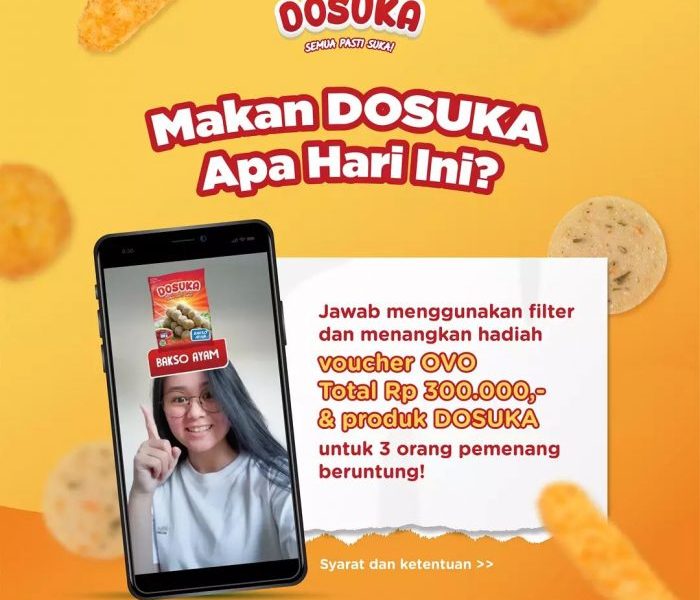 Giveaway IG Filter Makan Apa Berhadiah Voucher OVO + Produk Dosuka