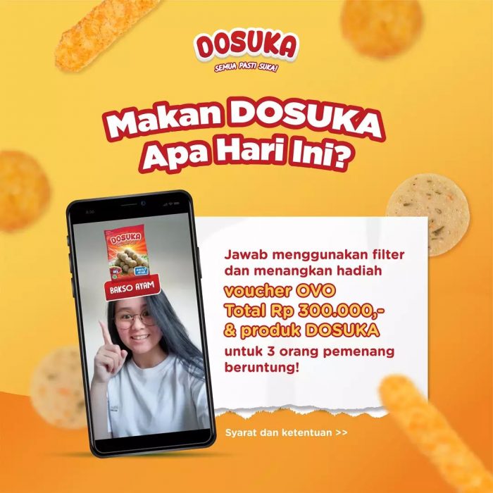 Giveaway IG Filter Makan Apa Berhadiah Voucher OVO + Produk Dosuka