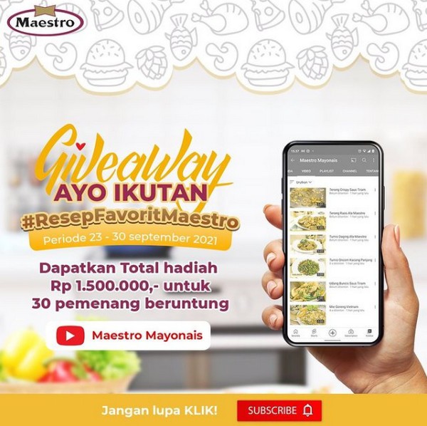 Giveaway Resep Favorit Maestro Berhadiah E-Wallet Total 1.5 Juta