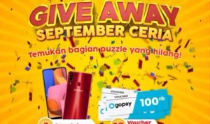 Giveaway September Ceria Berhadiah 2 Smartphone & 10 Voucher Gopay