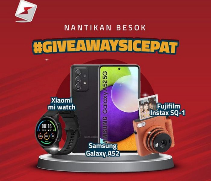 Giveaway Sicepat Berhadiah Fujifilm Instax SQ-1, Samsung A52 & Mi Watch