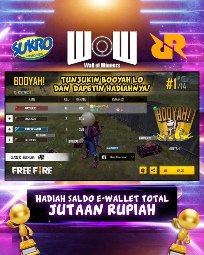 Giveaway Tunjukin BOOYAH lo! Menangkan Saldo E-Wallet Jutaan Rupiah