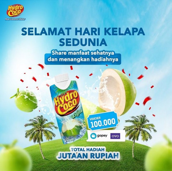 Kuis Share Manfaat Air Kelapa Berhadiah Saldo OVO / Gopay Total 2 Juta