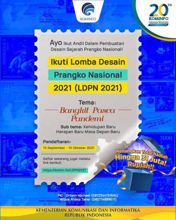 Lomba Desain Prangko Nasional 2021 Berhadiah Total 31 Juta Rupiah