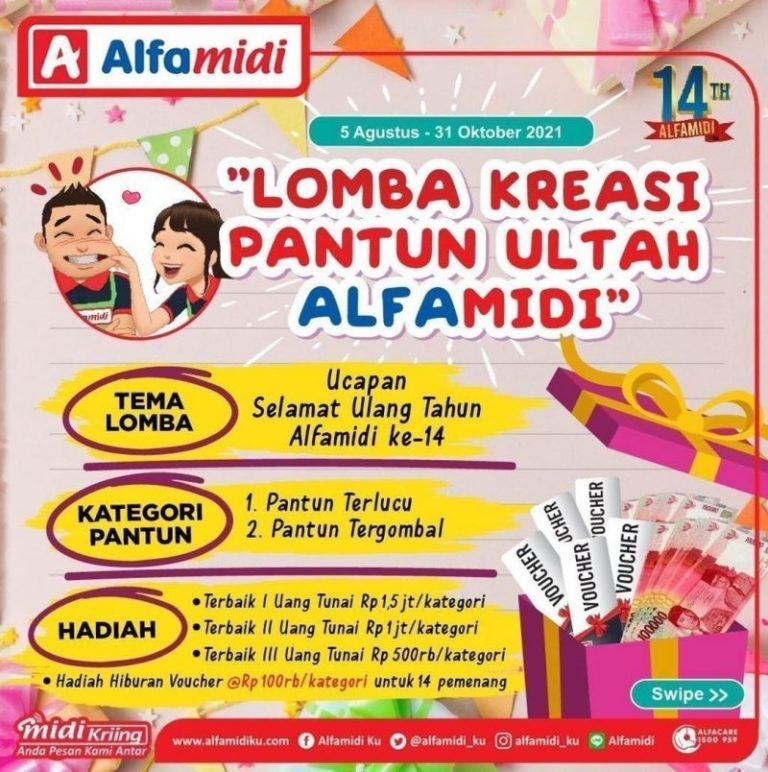 Lomba Kreasi Pantun Ultah 14th Alfamidi Berhadiah Jutaan Rupiah