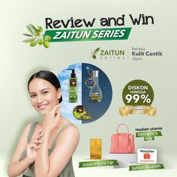 Lomba Review Herborist Zaitun Berhadiah Emas, Tas & Voucher Shopeepay