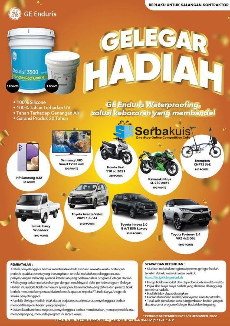 Promo GE ENDURIS UNTUK KALANGAN KONTRAKTOR