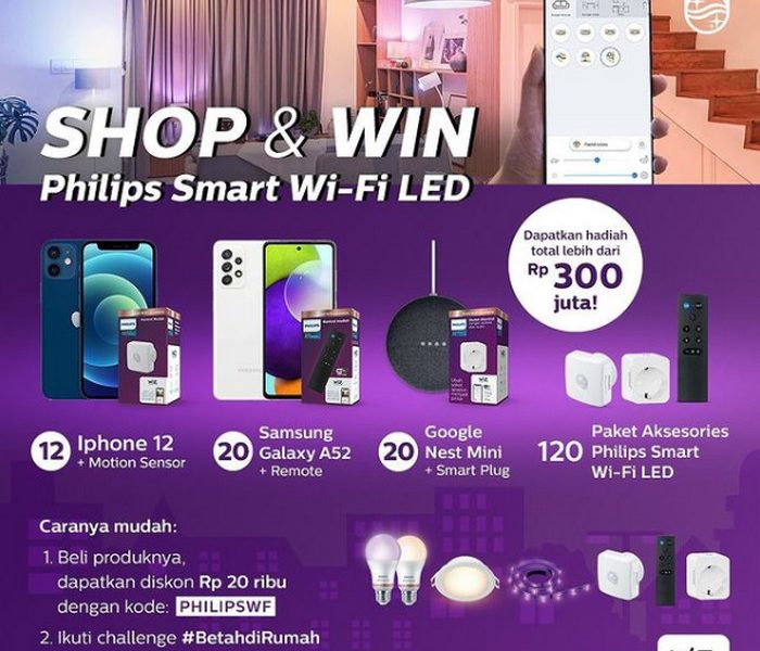 Promo Philips Smart Wi-Fi LED Berhadiah iPhone 12, Samsung A52, dll