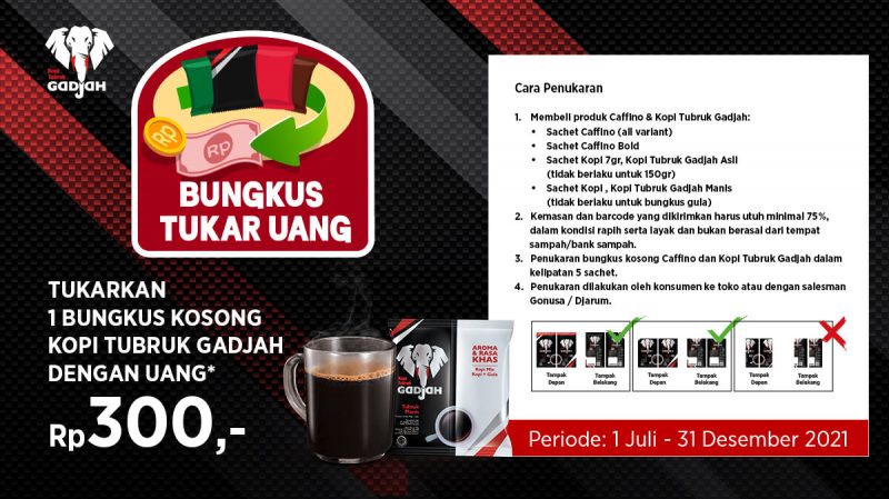 Promo Tukar Bungkus Kopi Gadjah & Caffino Jadi Uang