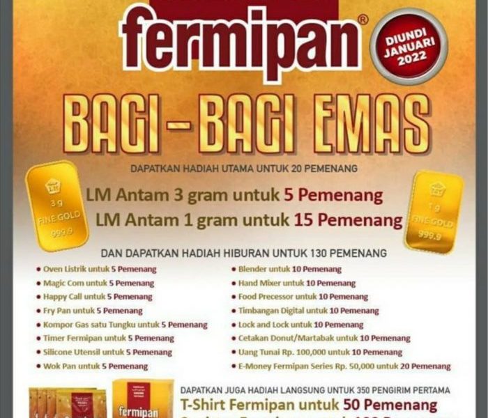 Promo Undian Fermipan Bagi-Bagi Emas Total Ada 500 Pemenang!