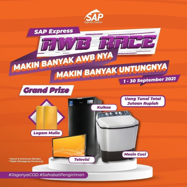 SAP Express AWB Race Berhadiah Emas, Uang, Kulkas, TV & Mesin Cuci