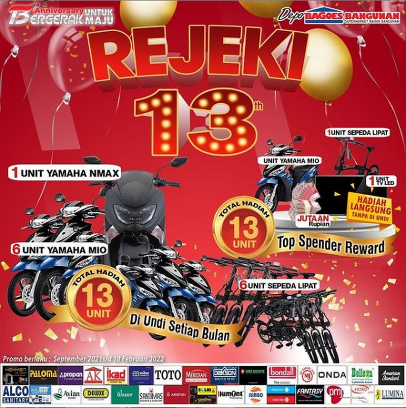 Undian Rejeki 13th Depo Bagoes Bangunan Berhadiah Motor & Sepeda