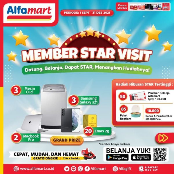 Undian STAR Visit Alfamart Grand Prize Macbook Pro, Samsung S21, dll